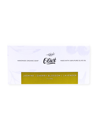 Olivé Bar Soap 125g x 3 - Jasmine, Lavender,  Cherry Blossom