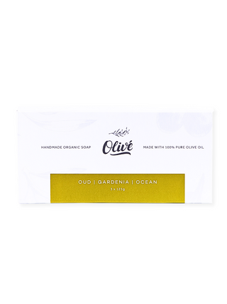 Olivé Bar Soap 125g x 3 - Gardenia, Oud, Ocean